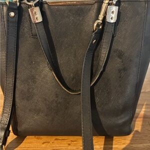 Coach Black Textured Leather crossbody